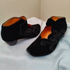 Think! Aida Mary Janes Booties Comfort Walking Shoes Embellished Suede Italy 41